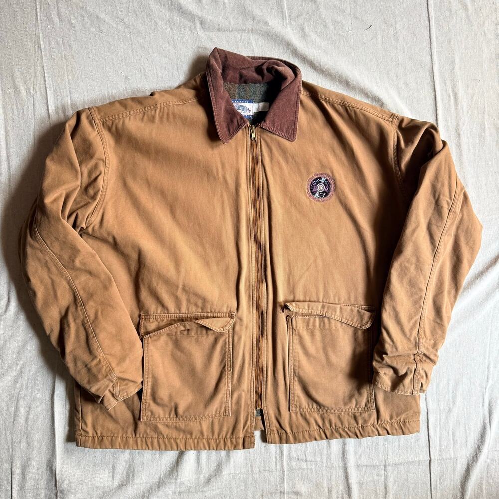 Vintage Detroit Jacket Men's 3XL Canvas Blanket Lined Chore Coat USA Dunbrooke